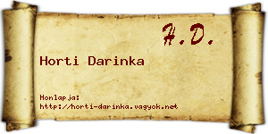 Horti Darinka névjegykártya